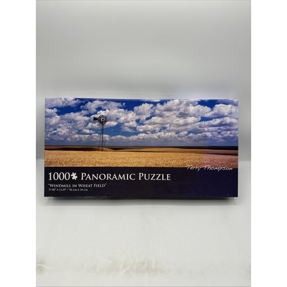 Windmill In Wheat Field Panoramic Puzzle 1000 Pieces Terry Thompson